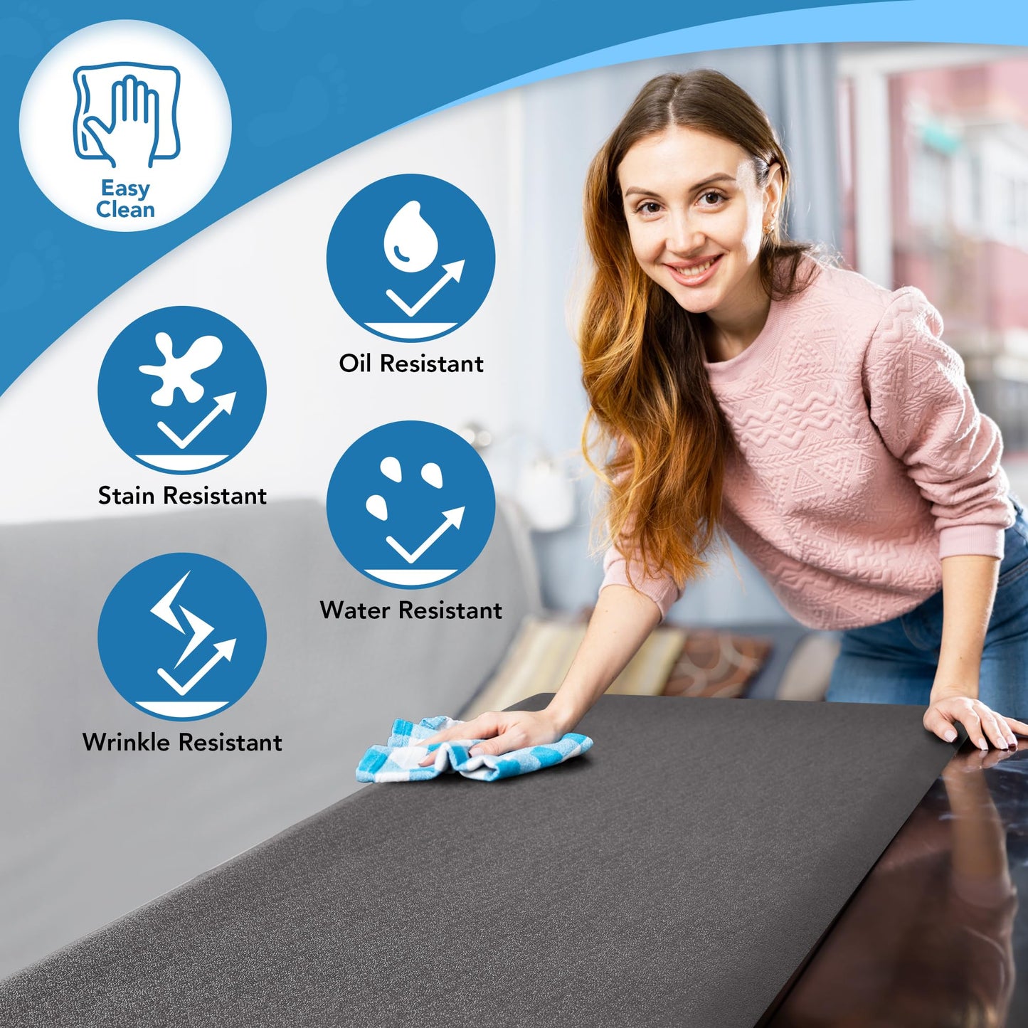 Cushioned Anti-Fatigue Kitchen Mat, 17x28 Inch, Grey