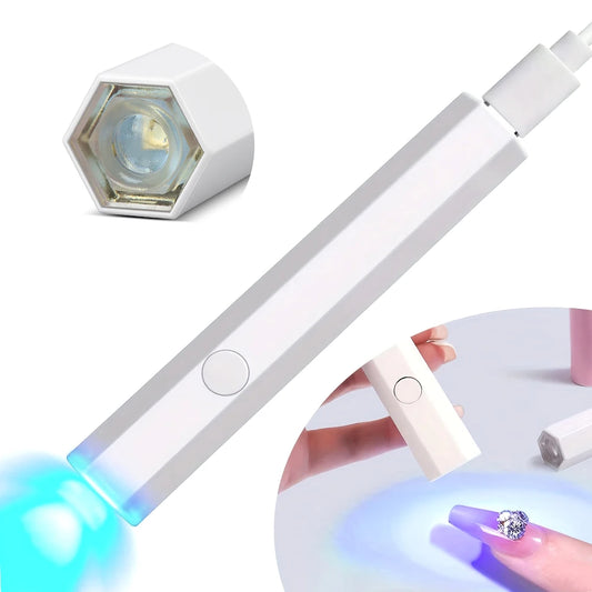 Rechargeable UV LED Nail Lamp Portable Handheld Nail Dryer with 2