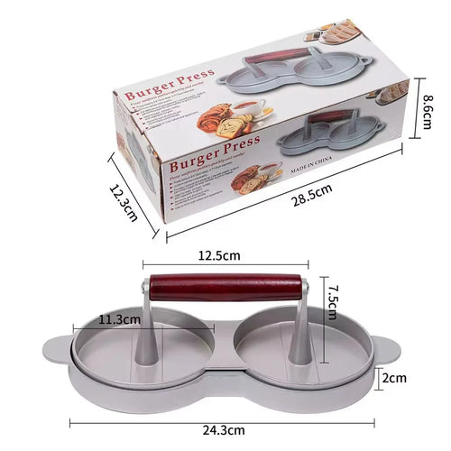 Burger Press Non-Stick Hamburger Patty Maker with Wax Paper Aluminum