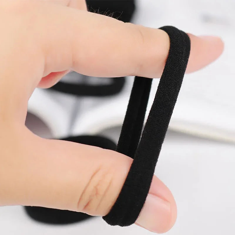 50/100/500/1000 pieces 4 cm black large nylon soft elastic band hair