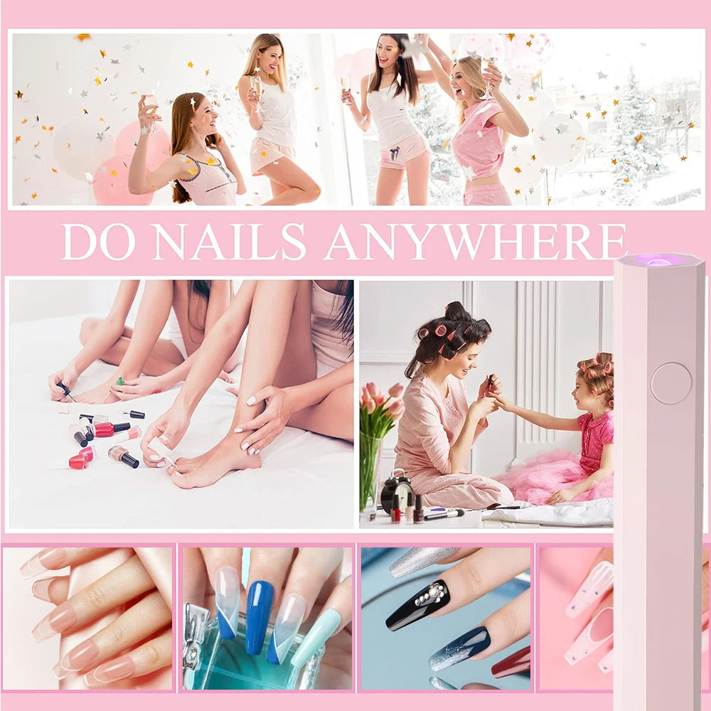 YIKOOLIN Mini 3W UV/LED Light for Nails With LED Display Small