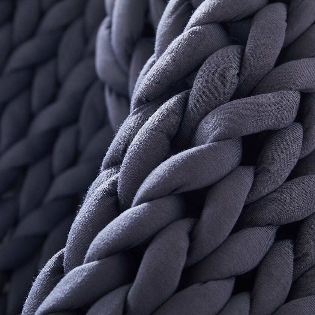DreamZ Knitted Weighted Blanket Chunky Bulky Knit Throw Blanket 6.5KG